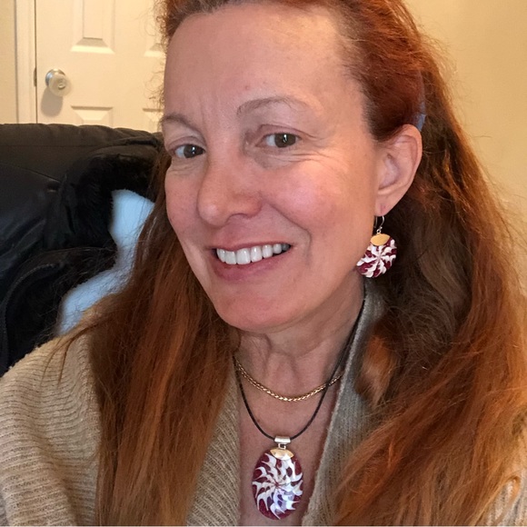 💕Glittery Pink Resin & Shell 925 Silver Earrings - Picture 7 of 7
